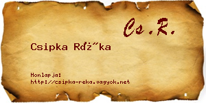 Csipka Réka névjegykártya